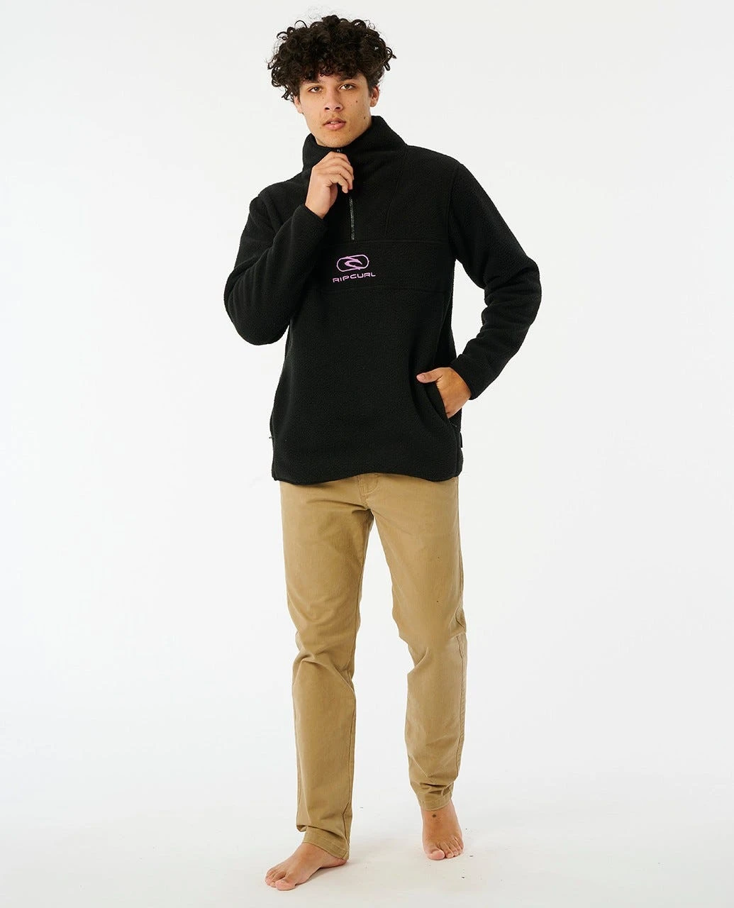 Rip Curl Bells Polar Fleece Mens In Black 6 Rip Curl Bells Polar Fleece Mens In Black - Image 4