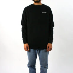 Trigger Bros Embroidered Heavy Fleece Crew Mens In Black