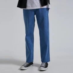 Afends Ninety Twos Hemp Denim Relaxed Jean Mens In Classic Blue