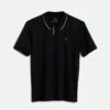 Brixton Proper Polo Knit Tee Mens In Black White