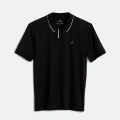 Brixton Proper Polo Knit Tee Mens In Black White