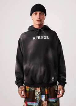 Afends Millions Recycled Hoodie Mens In Worn Black
