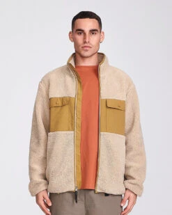 The Critical Slide Society Tundra Fleece Jacket Mens In Sand