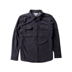 Vissla Eco-Zy Polar Long Sleeve Flannel Shirt Mens In Graphite