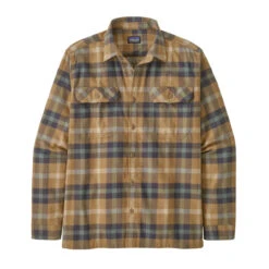 Patagonia Organic Cotton MW Fjord Flannel Shirt Mens In Forage Mojave Khaki