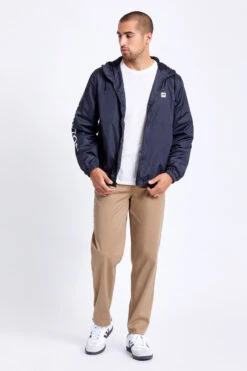 Brixton Claxton Alton LW Zip Hooded Jacket Mens In Black White -New Look Vibe brixton claxton alton lw zip hooded jacket mens black white 3 05429.1625640828