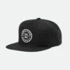 Brixton Oath III Snapback Cap Mens In Black -New Look Vibe brixton oath iii snapback cap mens black 1 71057.1677724489