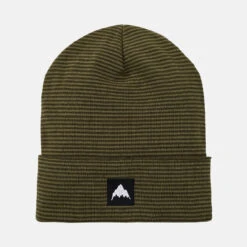 Burton Recycled Stripe Beanie In Martini Olive Forest Night