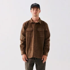 Former Vivian Cord Long Sleeve Shirt Mens In Brown