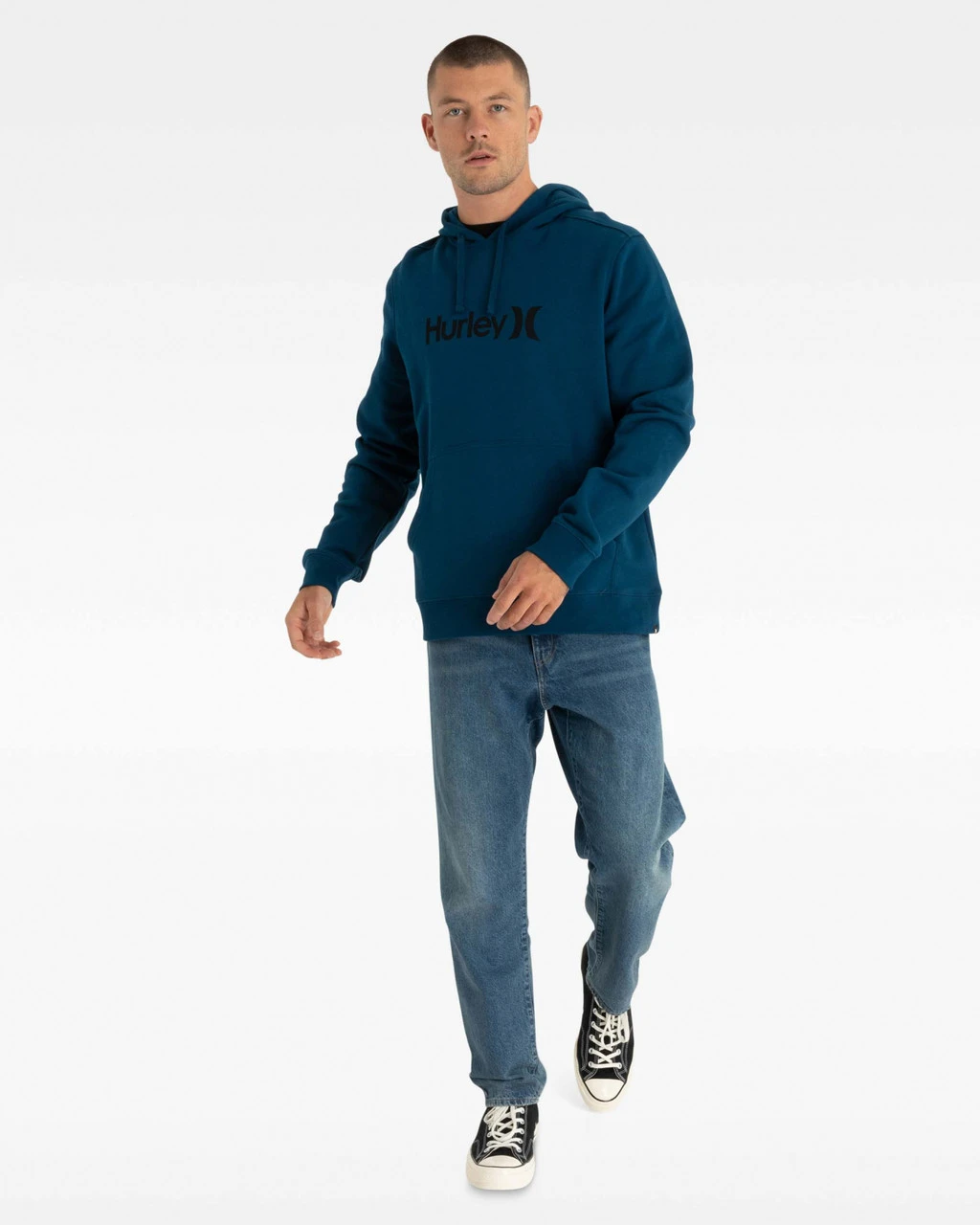 Hurley One And Only Solid Seasonal Hoodie Mens In Poseidon Blue 4 Hurley One And Only Solid Seasonal Hoodie Mens In Poseidon Blue - Image 2