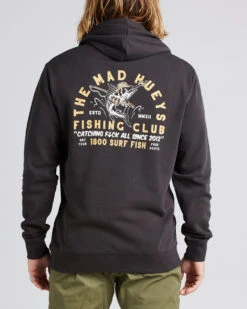 Mad Hueys Fishing Club Pullover Hoodie Mens In Vintage Black -New Look Vibe mad hueys fishing club pullover hoodie mens vintage black 3 01492.1676957053