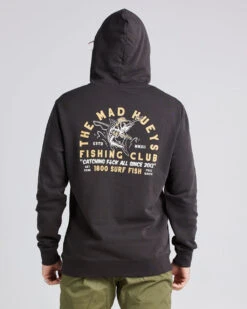 Mad Hueys Fishing Club Pullover Hoodie Mens In Vintage Black -New Look Vibe mad hueys fishing club pullover hoodie mens vintage black 4 04190.1676957054