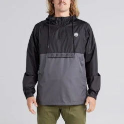 Mad Hueys Hueys Global Pullover Spray Jacket Mens In Black Char