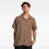 Hurley Camp Short Sleeve Shirt Mens In Coca Mocha -New Look Vibe msssp23cmp cmk 0 1 51056.1689563783