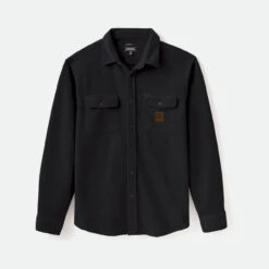 Brixton Bowery Arctic Stretch Fleece Shirt Mens In Black