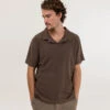 Rhythm Vintage Textured Polo Mens In Brown -New Look Vibe rhythm vintage textured polo mens brown 1 86758.1666146813