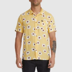 RVCA Go Go Short Sleeve Shirt Mens In Cornsilk