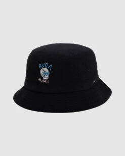 RVCA Skull Shred Terry Bucket Hat Mens In Black -New Look Vibe rvca skull shred terry bucket hat mens black 2 22119.1638158486