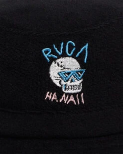 RVCA Skull Shred Terry Bucket Hat Mens In Black -New Look Vibe rvca skull shred terry bucket hat mens black 5 96260.1638158488