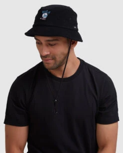 RVCA Skull Shred Terry Bucket Hat Mens In Black -New Look Vibe rvca skull shred terry bucket hat mens black 6 46206.1638158489