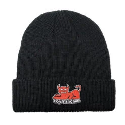 Toy Machine Devil Cat Dock Beanie In Black