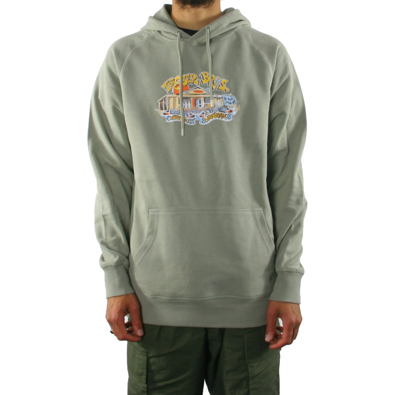 Trigger Bros X Mark Lording Leo Shack Premium Hoodie Mens In Eucalyptus 3 Trigger Bros X Mark Lording Leo Shack Premium Hoodie Mens In Eucalyptus