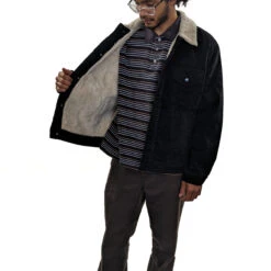 New Look Vibe -New Look Vibe trigger bros road trip mens cord jacket black inside 88048.1685412087
