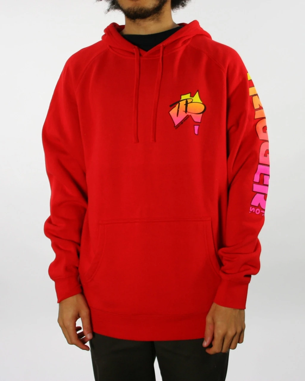 Trigger Bros Retro Hoodie In Red 3 Trigger Bros Retro Hoodie In Red