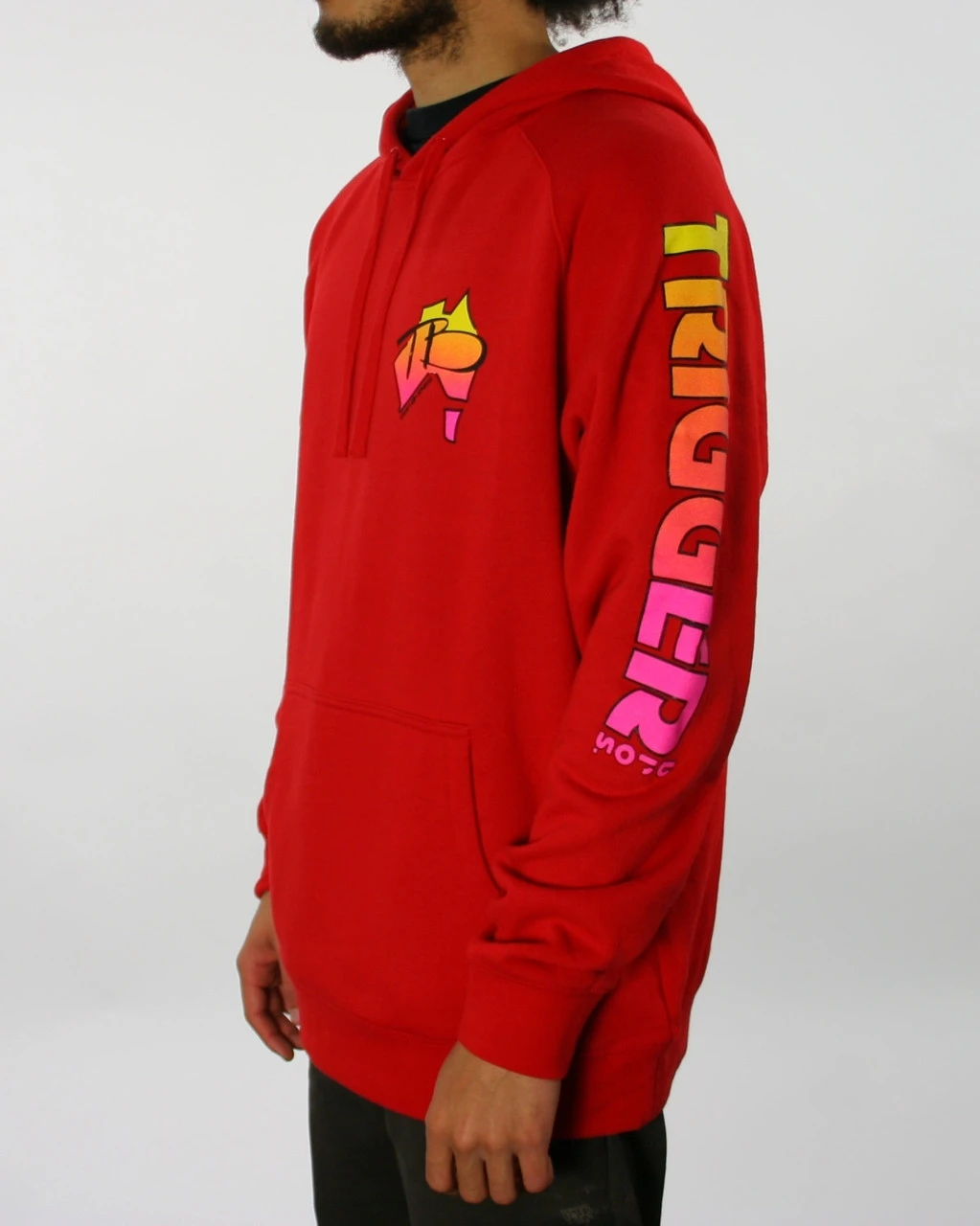 Trigger Bros Retro Hoodie In Red 4 Trigger Bros Retro Hoodie In Red - Image 2