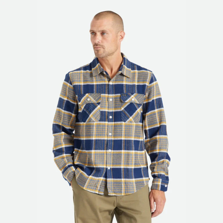 New Look Vibe -New Look Vibe brixton bowery flannel shirt mens moonlit ocean bright gold 1 54410.1660028590 768x768 1